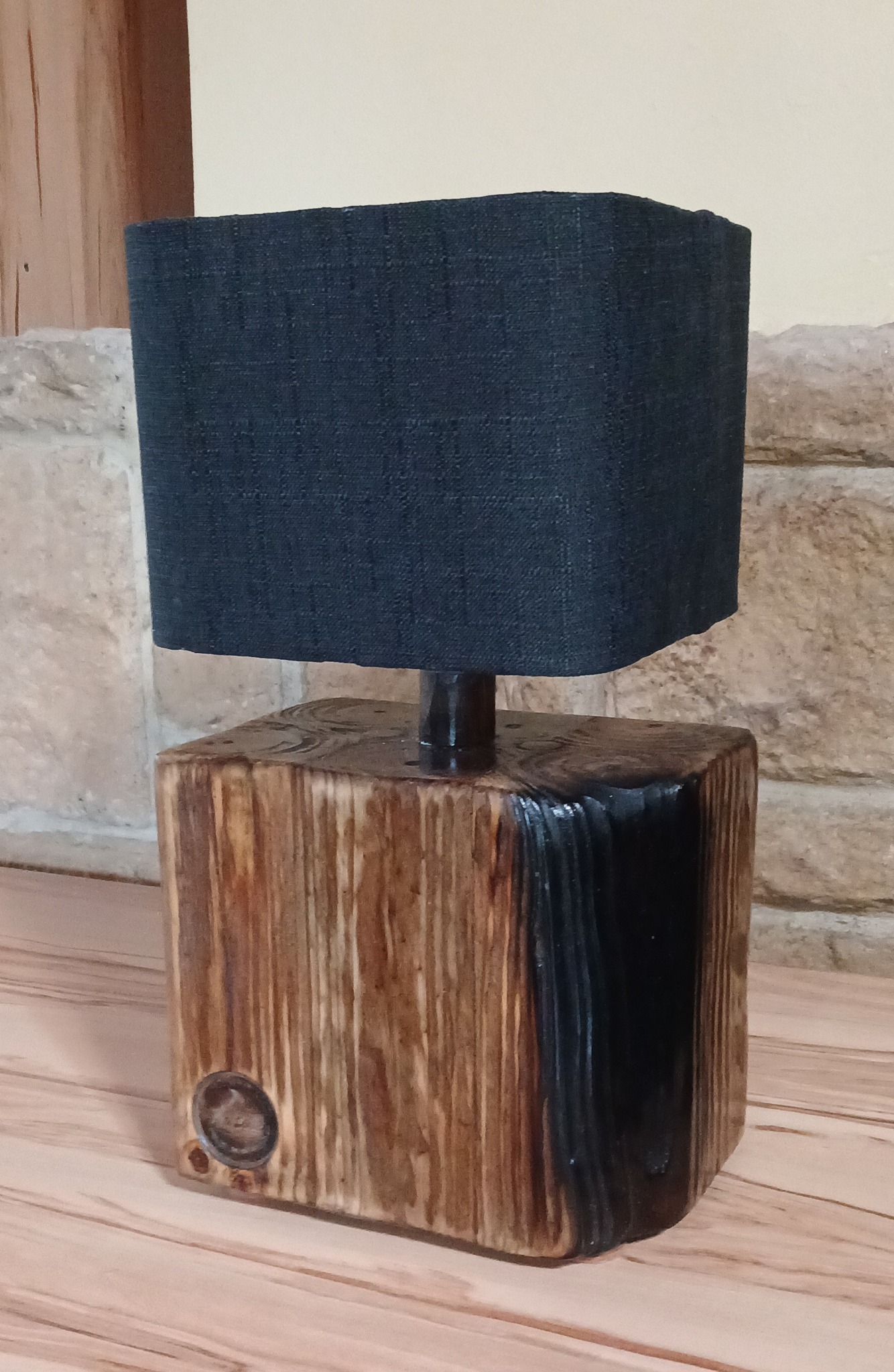 Custom lamp made from left over beams