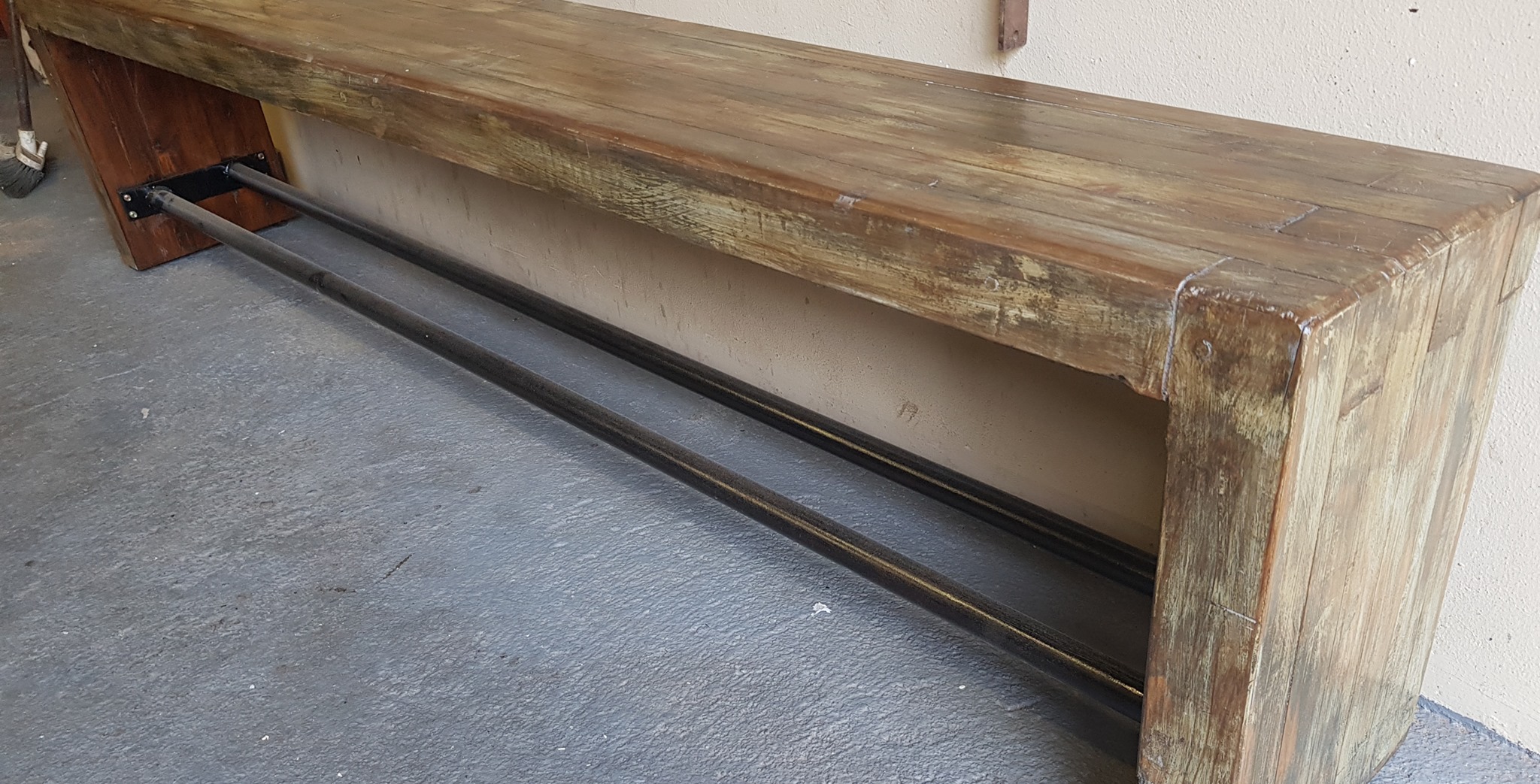 8 seater solid wood table with matching bench and serving table made from rec... — Image 2