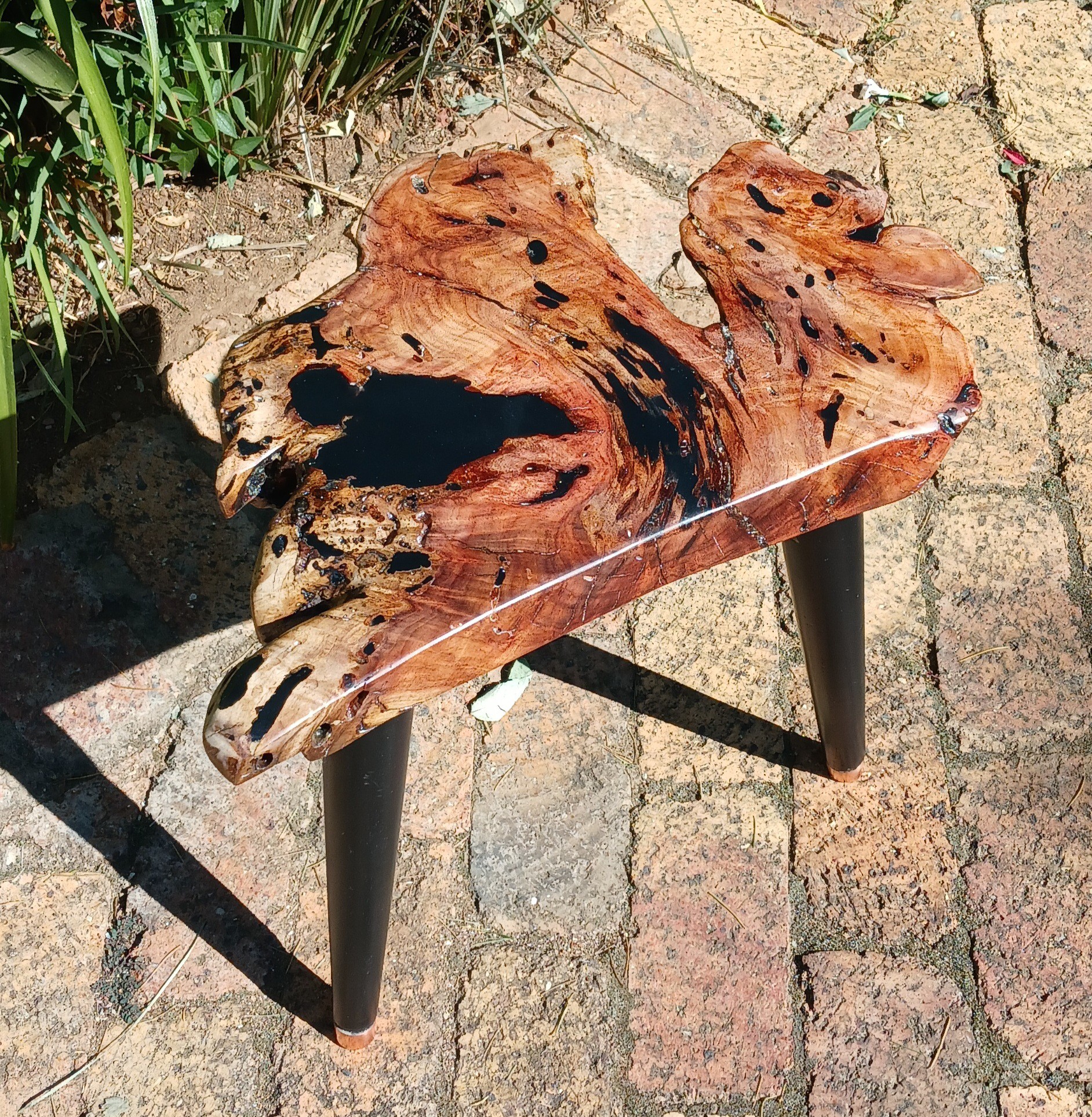 Small side table made out of black epoxy and a small offcut of a thorn tree i... — Image 3