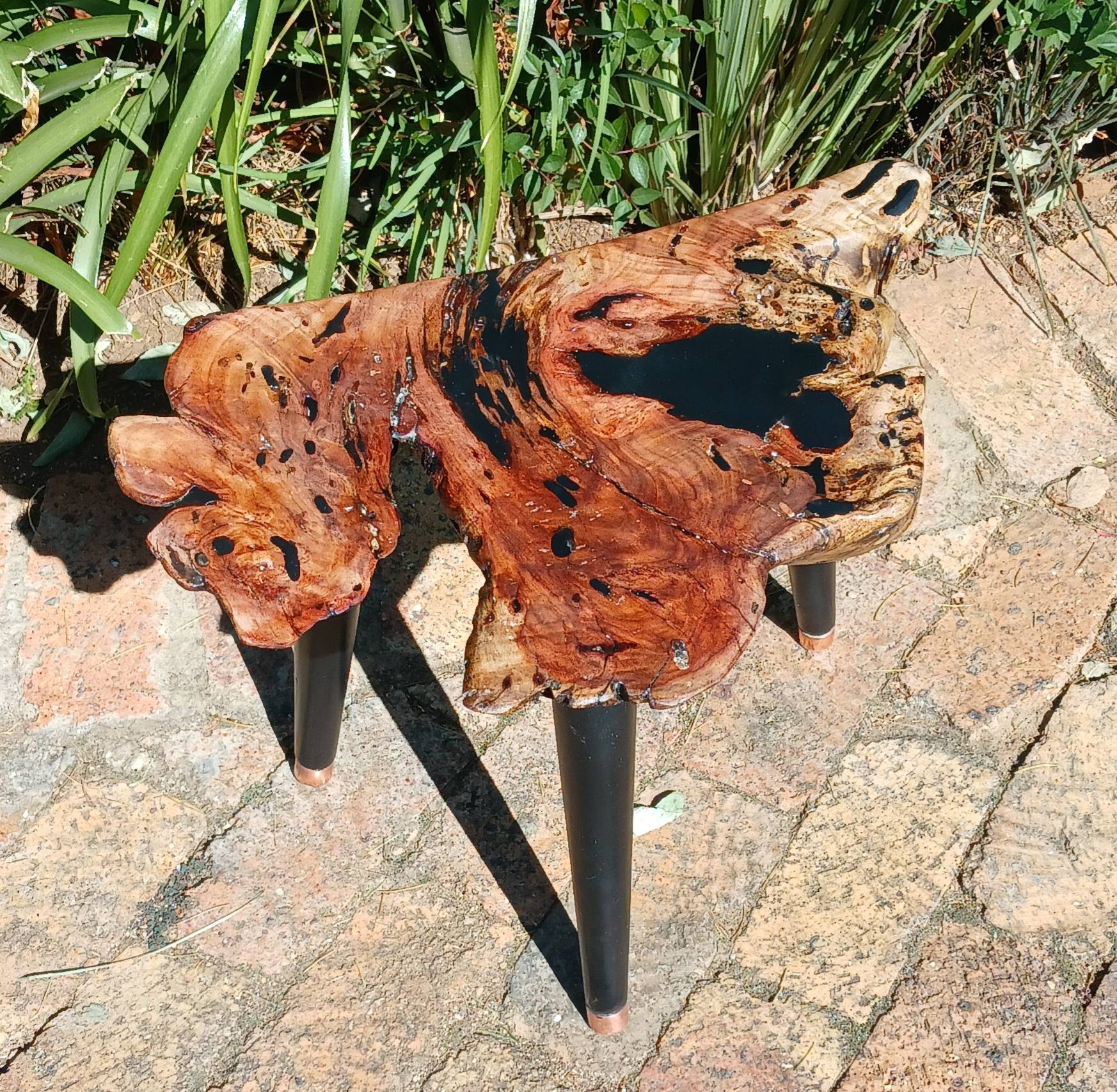 Small side table made out of black epoxy and a small offcut of a thorn tree i... — Image 7