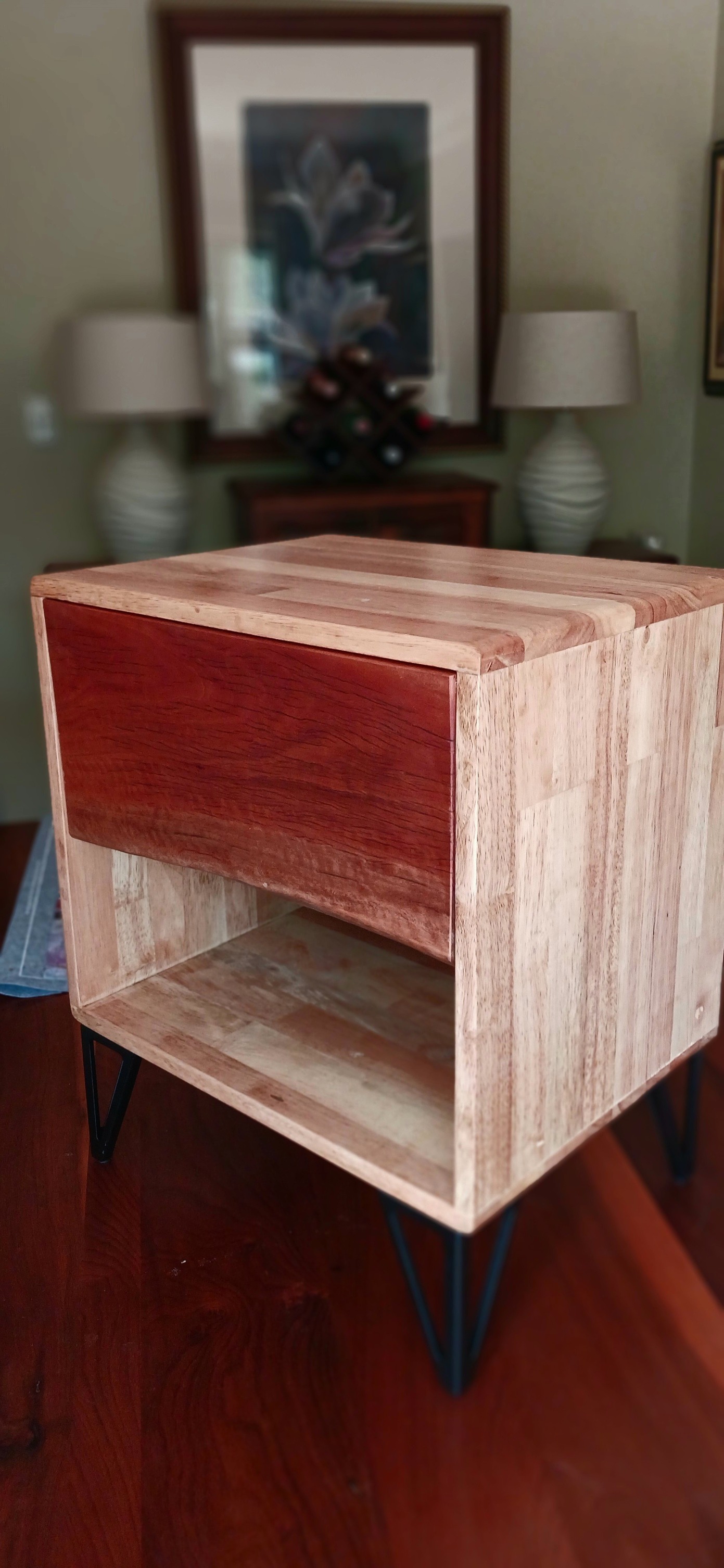 Bedside tables with clean lines and live edge  drawers — Image 3