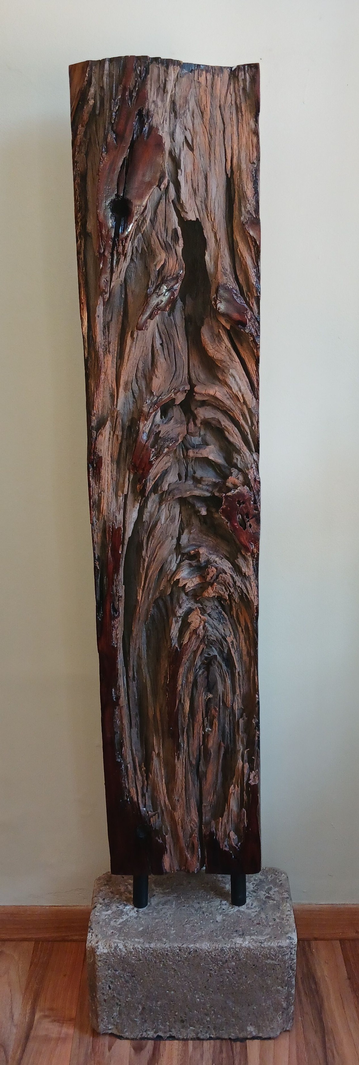 Second large sculpture with concrete base