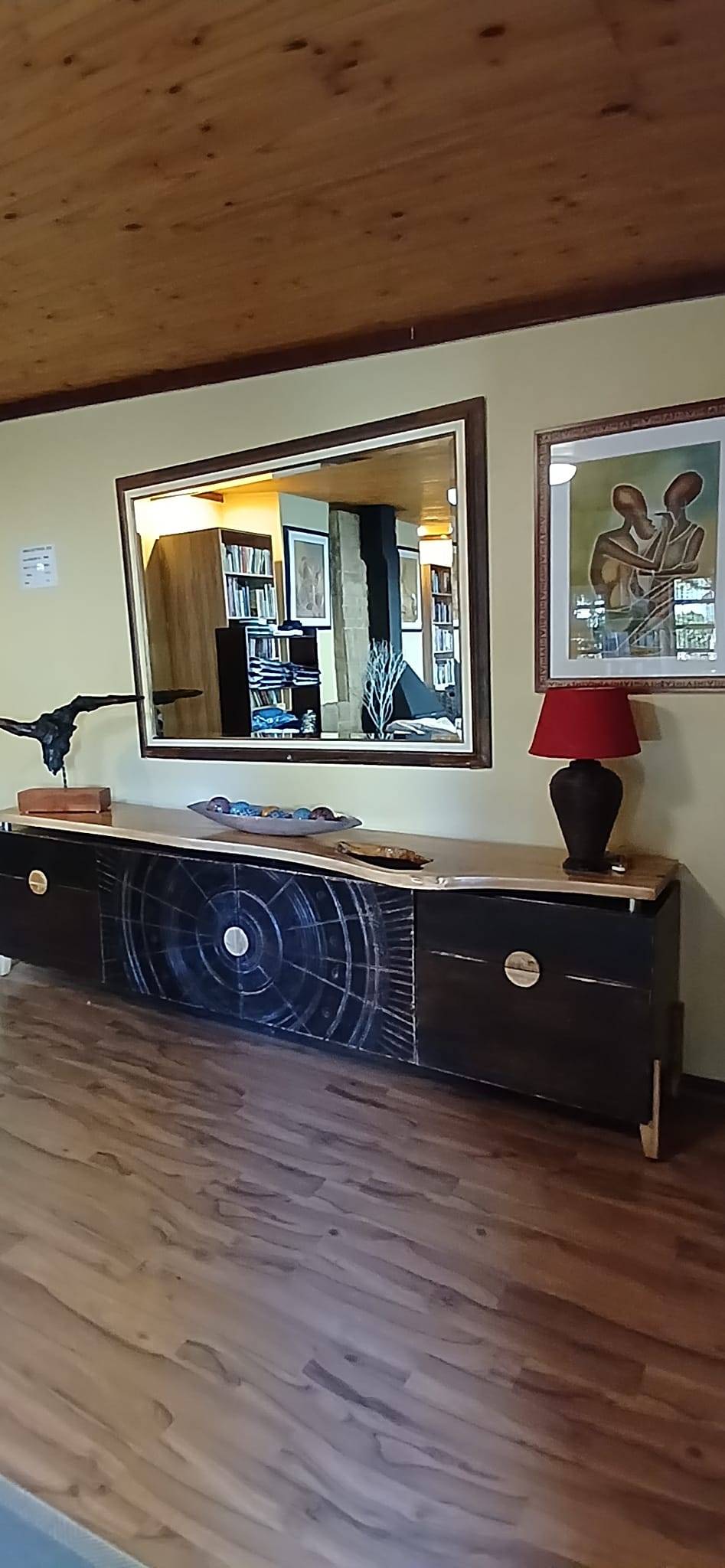 3m long tv unit made from solid stained American ash — Image 7