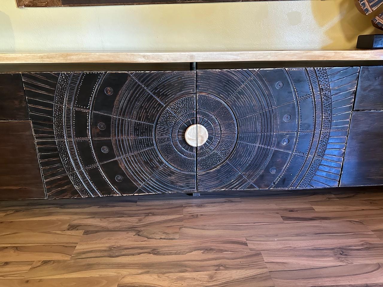 3m long tv unit made from solid stained American ash — Image 11