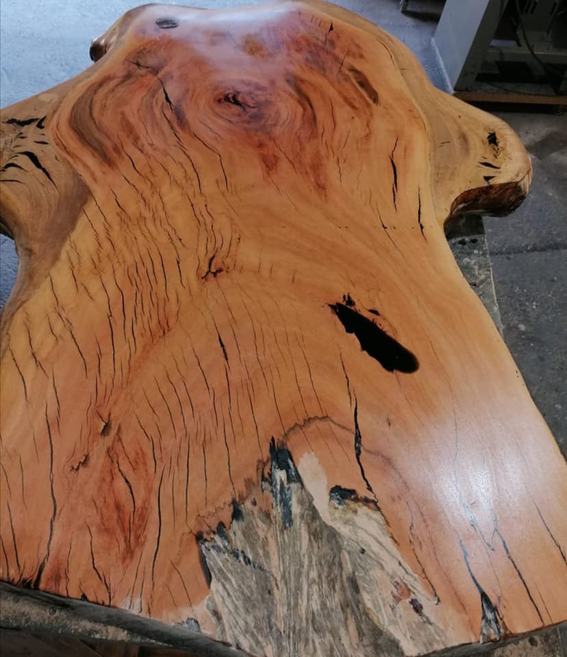 How the piece started as a reclaimed dirty slab and how we slowly brought out... — Image 2