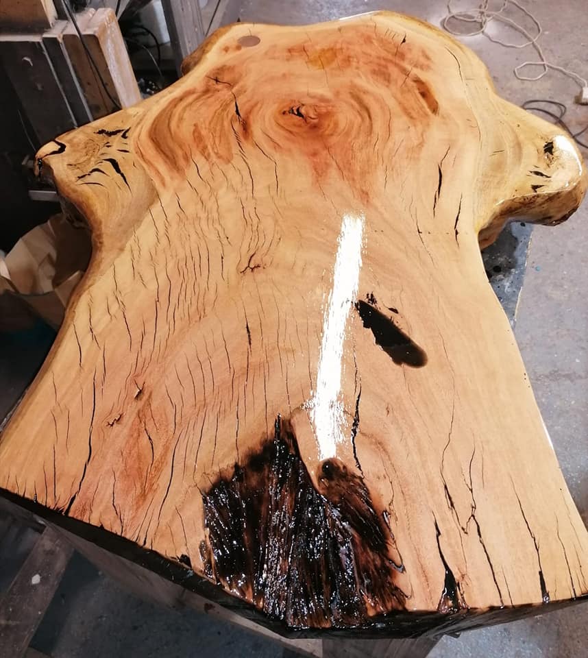 How the piece started as a reclaimed dirty slab and how we slowly brought out... — Image 3