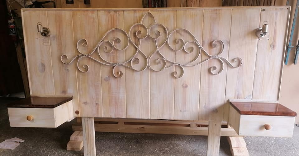 Second custom Headboard  for our Clients daughter's room with a white wash fi... — Image 2