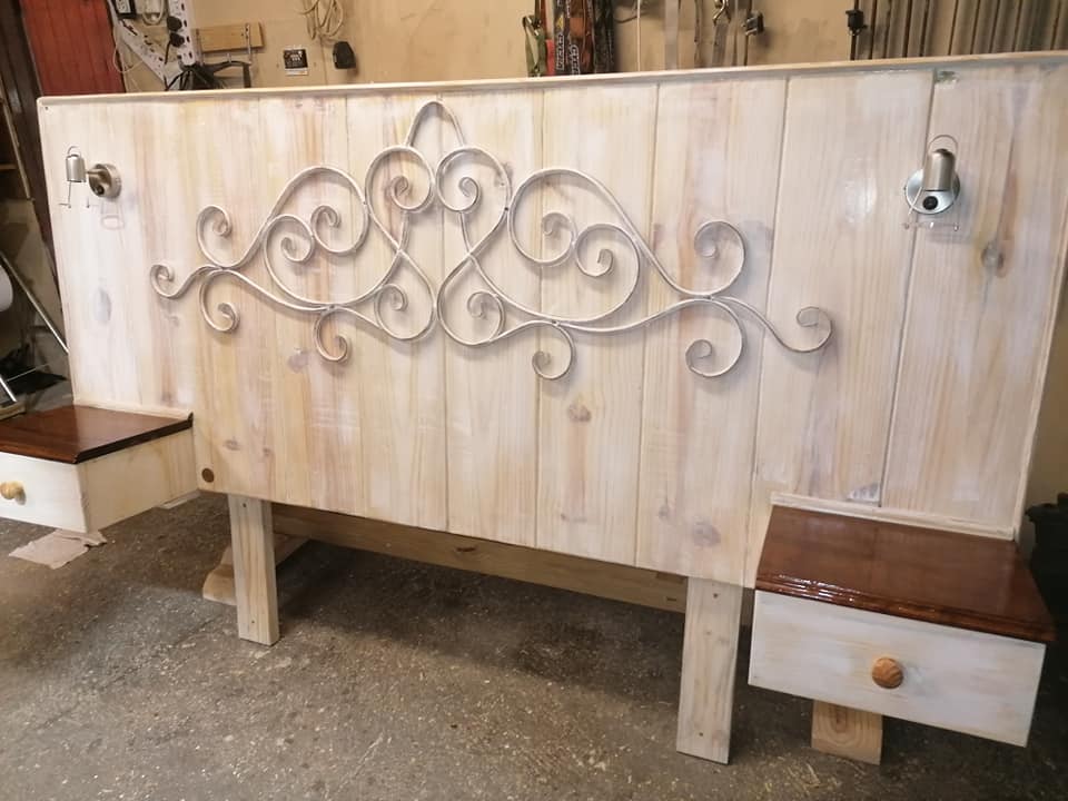 Second custom Headboard  for our Clients daughter's room with a white wash fi... — Image 3