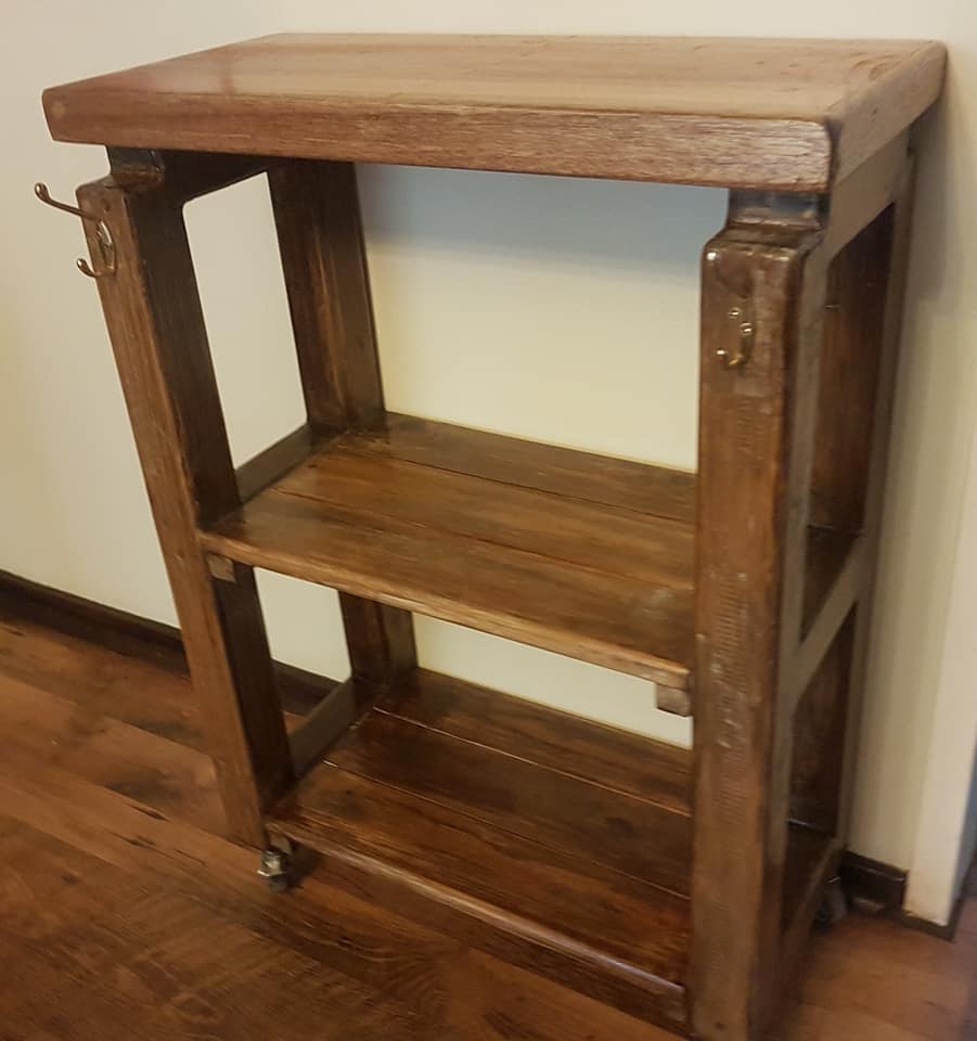 Custom Built shelving/chopping block built for a very happy client