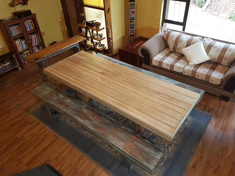 Made this into a 4 piece 10 Seater set with console it's about 2 — Image 2