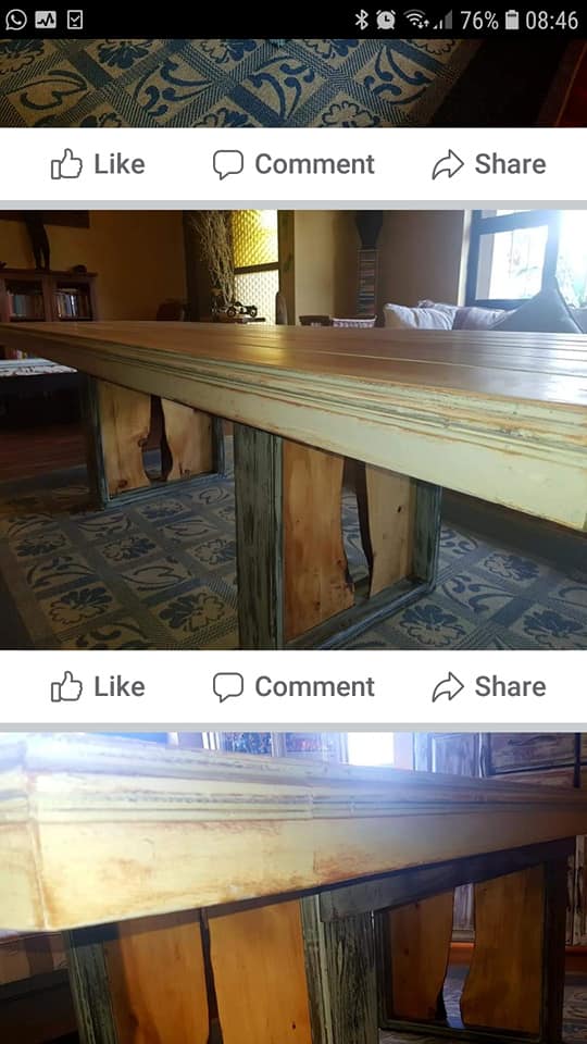 Made this into a 4 piece 10 Seater set with console it's about 2 — Image 7