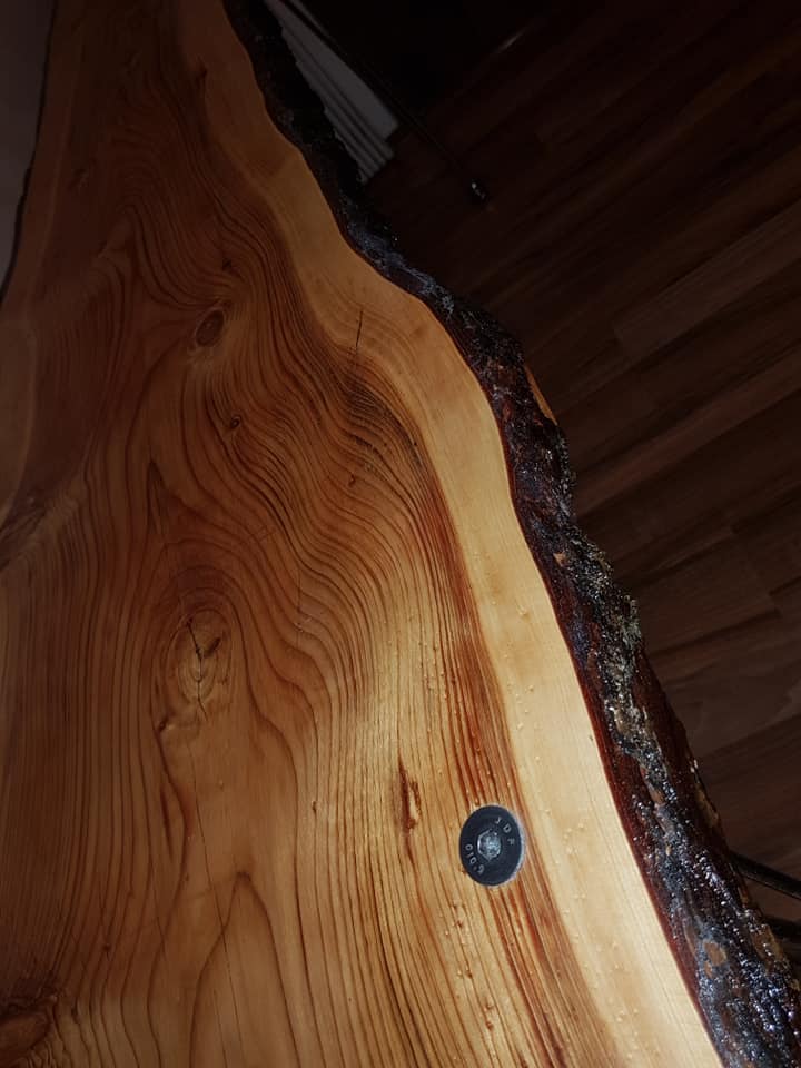 Live edge console with stylish chrome hairpin legs — Image 2