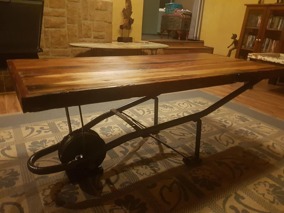 Wheelbarrow coffee table