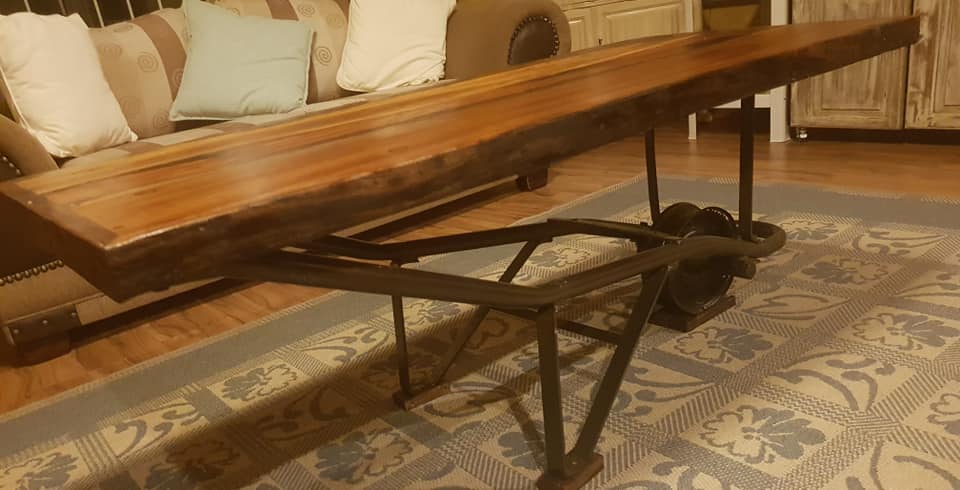 Wheelbarrow coffee table — Image 4