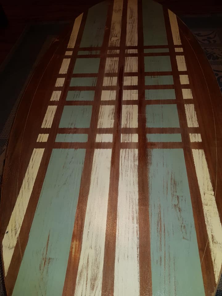 Reclaimed mid century modern  coffee table with a bit of an African twist — Image 2